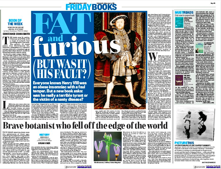Brave botanist who fell off the edge of the world. The Daily Mail, 3rd May 2019