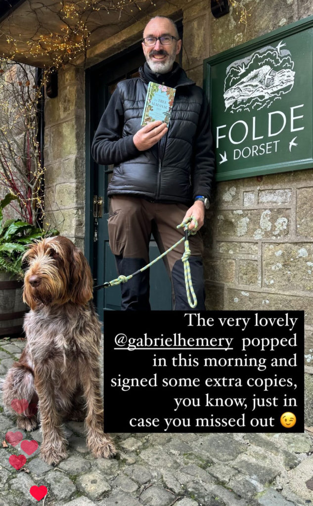 Gabriel Hemery at the FOLDE bookshop in Shaftsbury