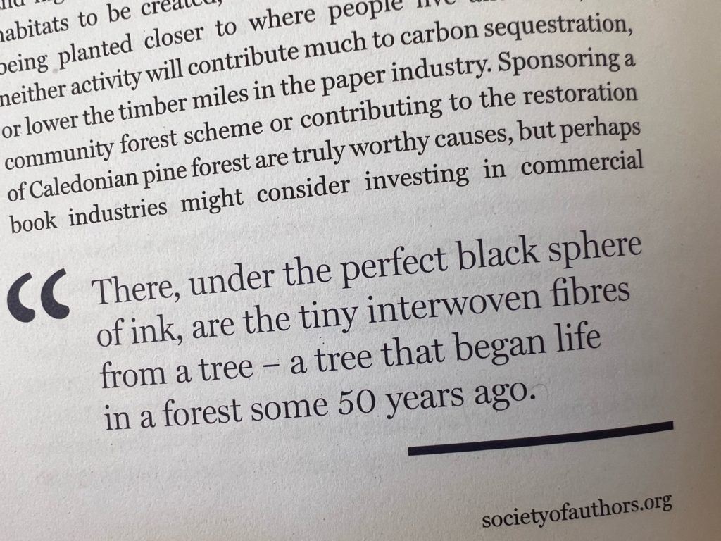 There, under the perfect black sphere of ink, are the tiny interwoven fibres from a tree – a tree that began life in a forest some 50 years ago.